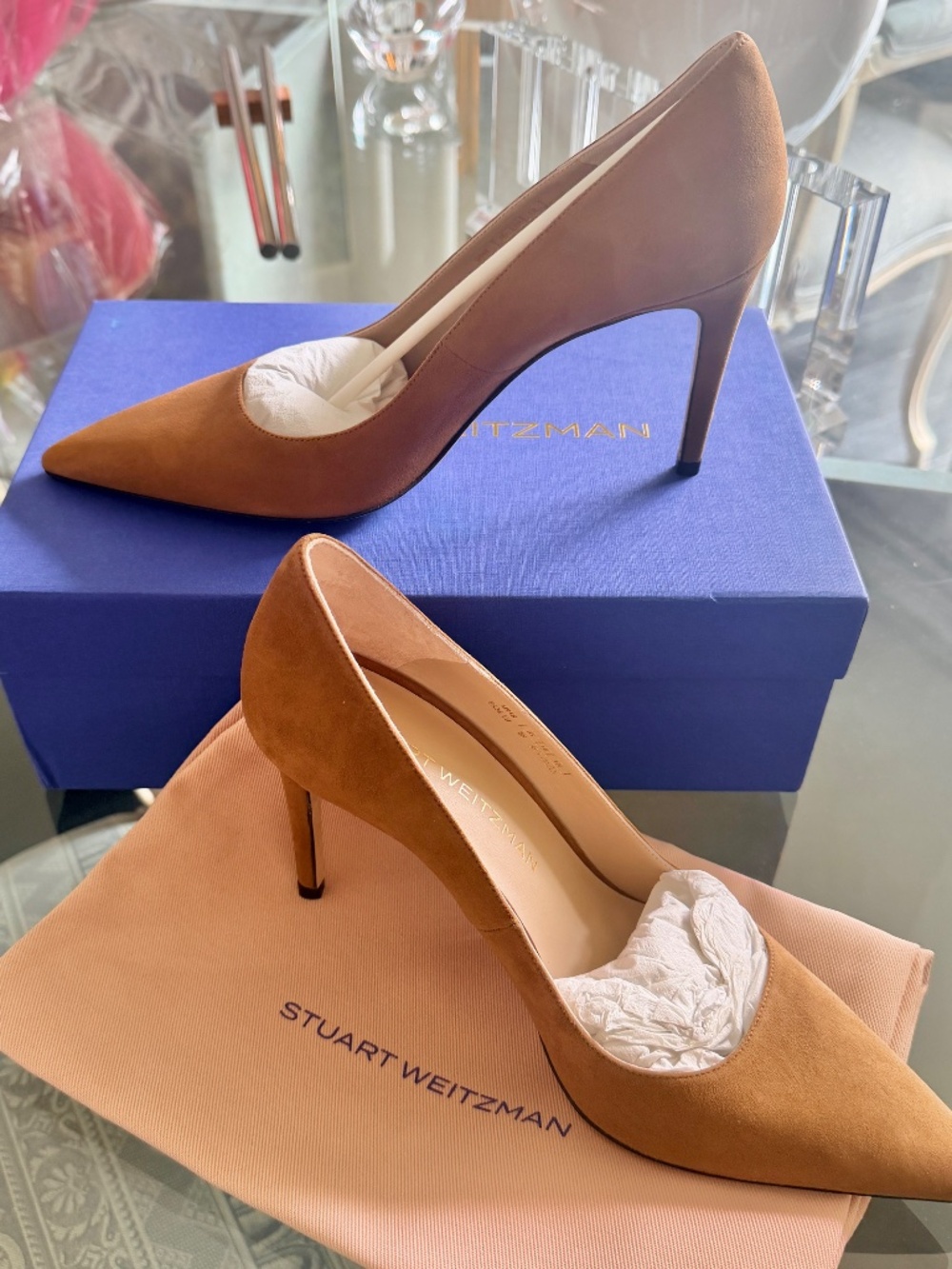 BRAND NEW IN BOX: Stuart Weitzman Power Pump 85, Toasted Almond Size 9M - Picture 7 of 15